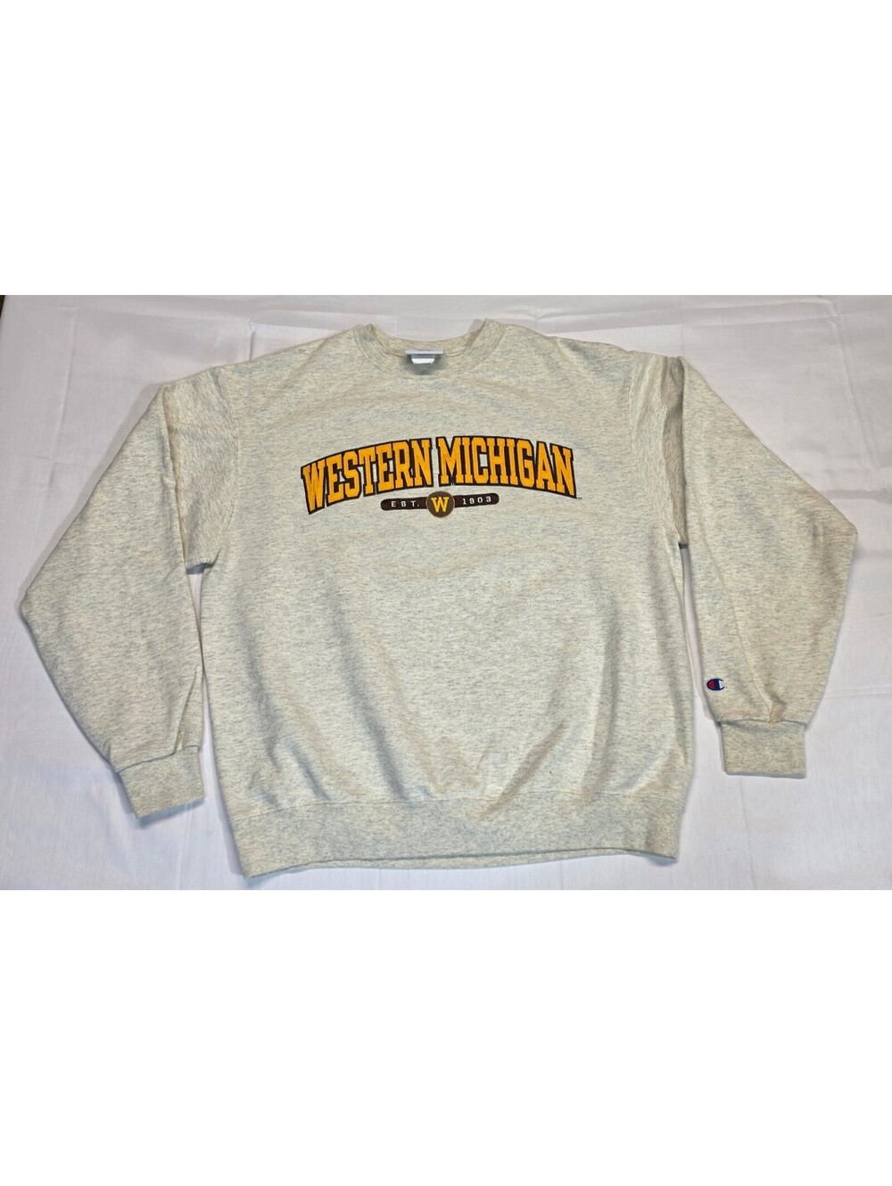 Champion Authentic Athleticwear Western Michigan Crewneck Sweatshirt, Size Large